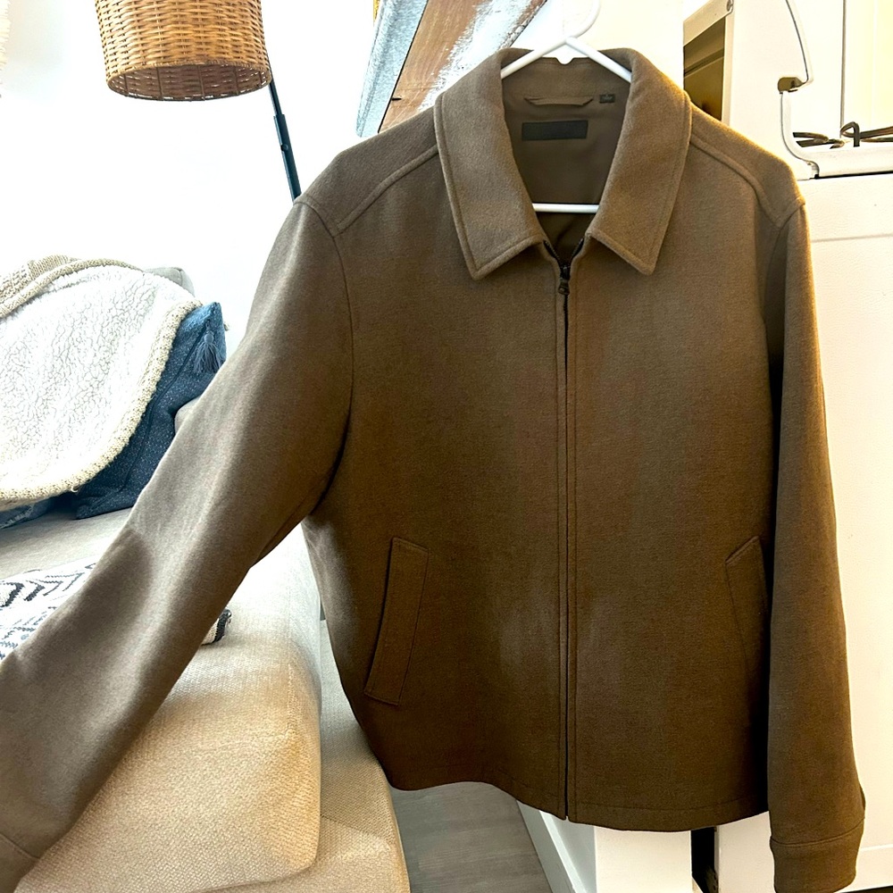 Brown brushed suede barn jacket